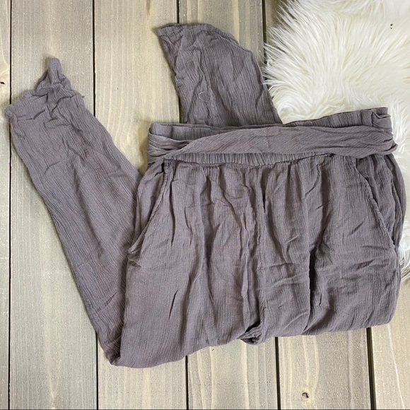 Free People Pants - Free People Belted Gauzy Ankle Zip Pants